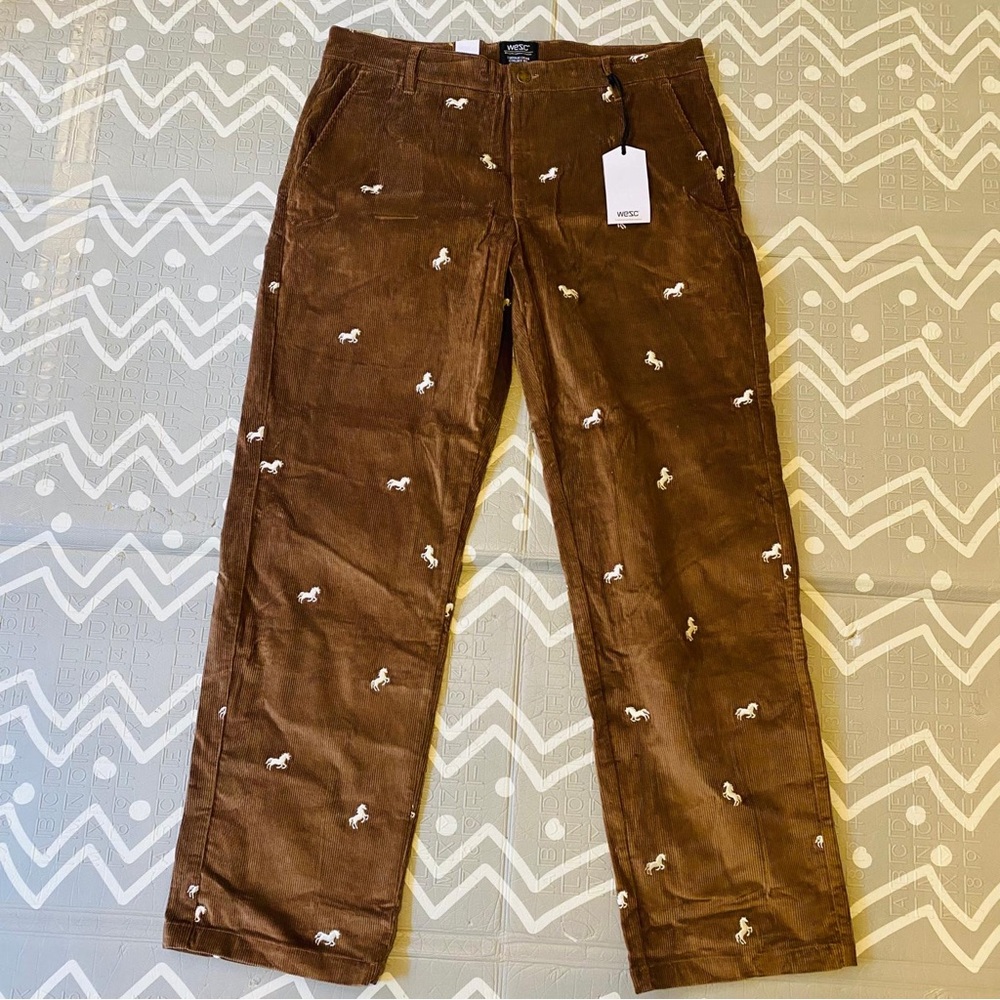 Wesc vintage graphic retro corduroy pants jeans relaxed fit